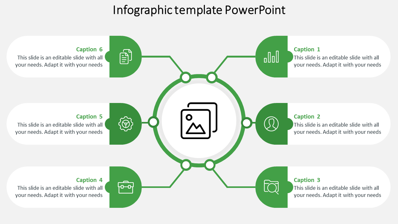 Inventive Infographic Template Presentation with Six Node